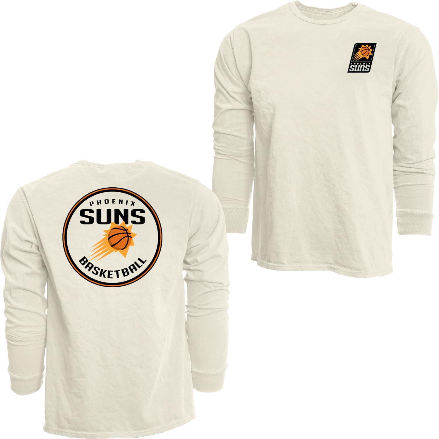 imageBlue 84 NBA UnisexAdult NBA Officially Licensed Long Sleeve TShirt Ringspun FrontBack IvoryIvory