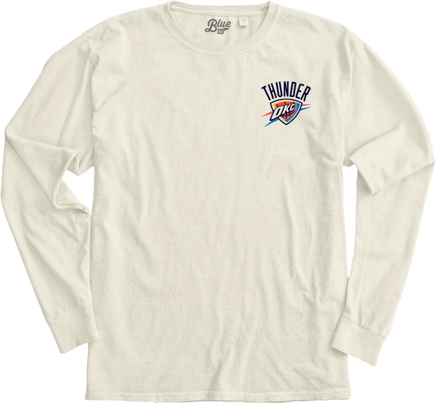 imageBlue 84 NBA UnisexAdult NBA Officially Licensed Long Sleeve TShirt Ringspun FrontBack IvoryIvory