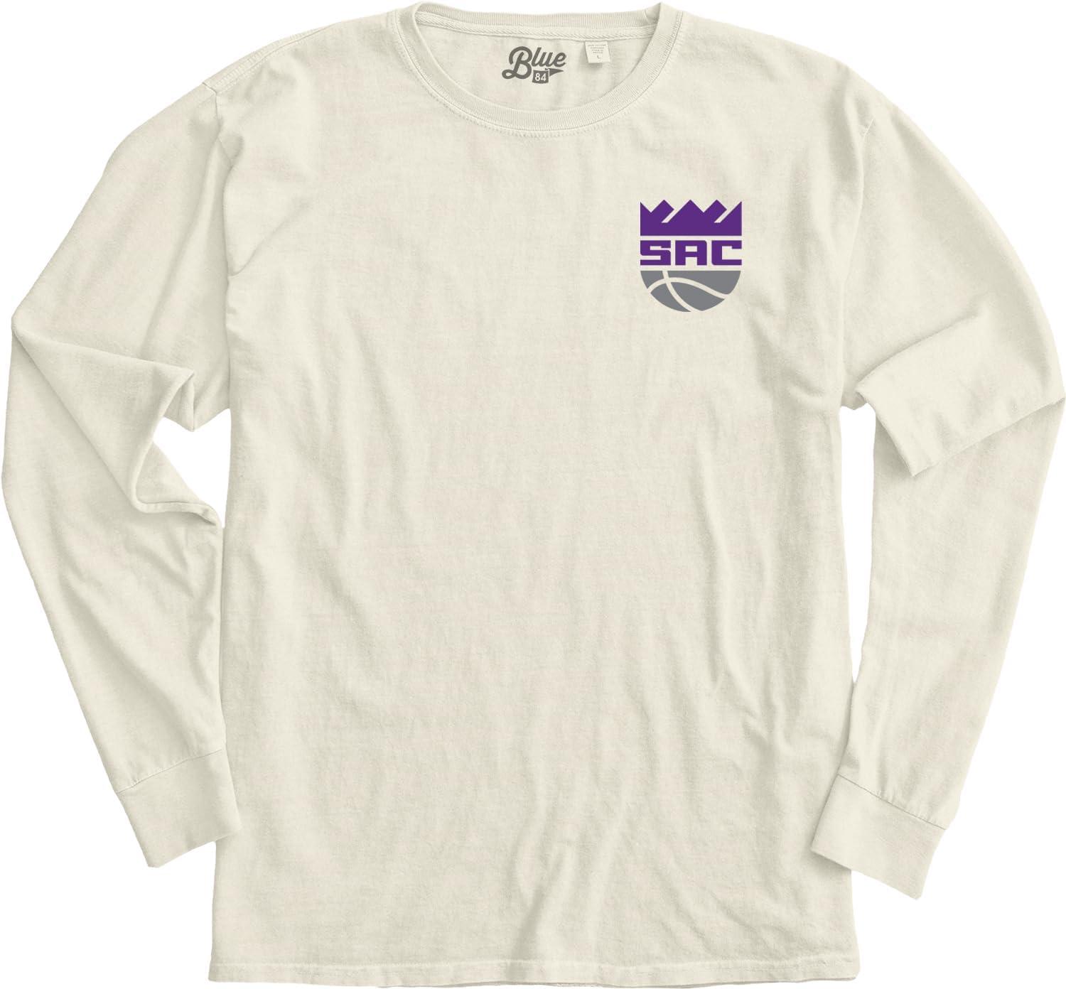 imageBlue 84 NBA UnisexAdult NBA Officially Licensed Long Sleeve TShirt Ringspun FrontBack IvoryIvory