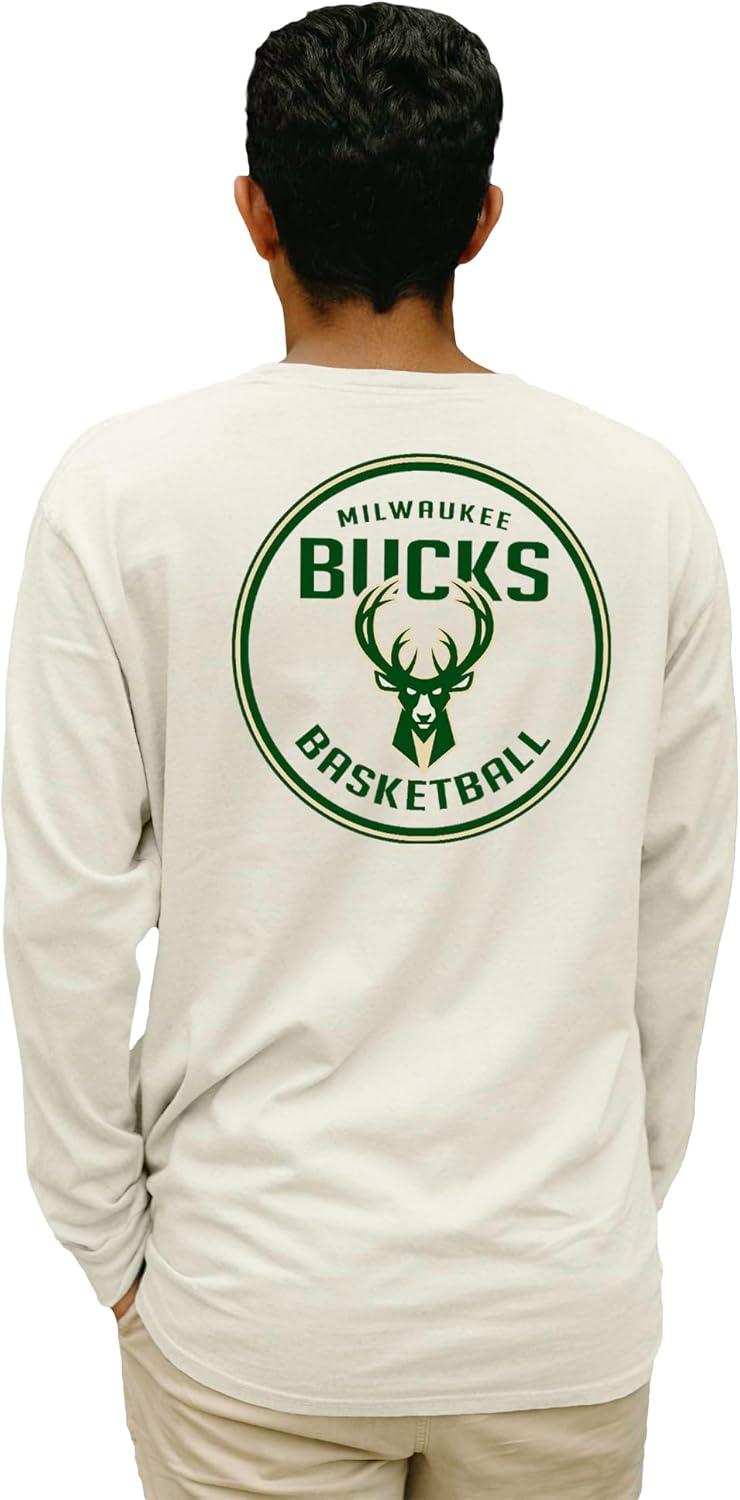imageBlue 84 NBA UnisexAdult NBA Officially Licensed Long Sleeve TShirt Ringspun FrontBack IvoryIvory
