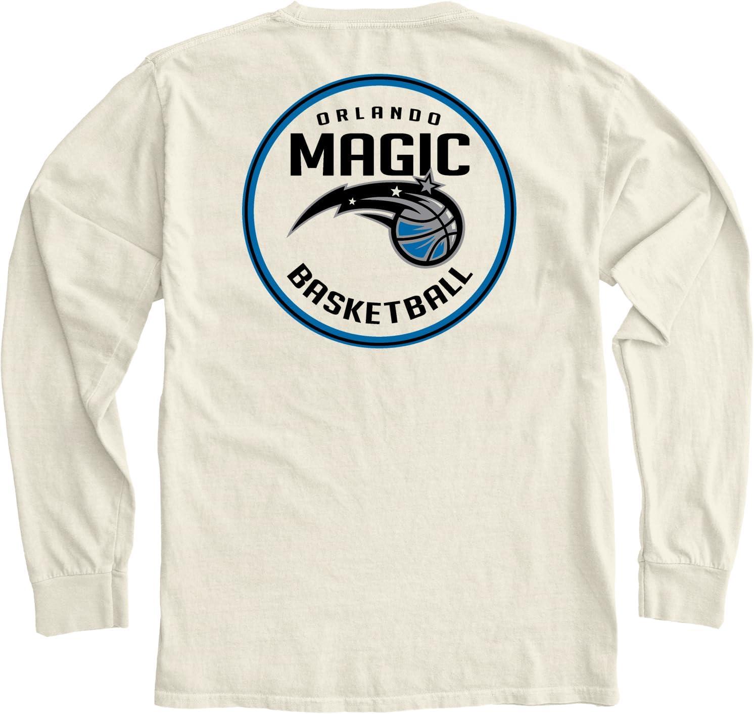 imageBlue 84 NBA UnisexAdult NBA Officially Licensed Long Sleeve TShirt Ringspun FrontBack IvoryIvory