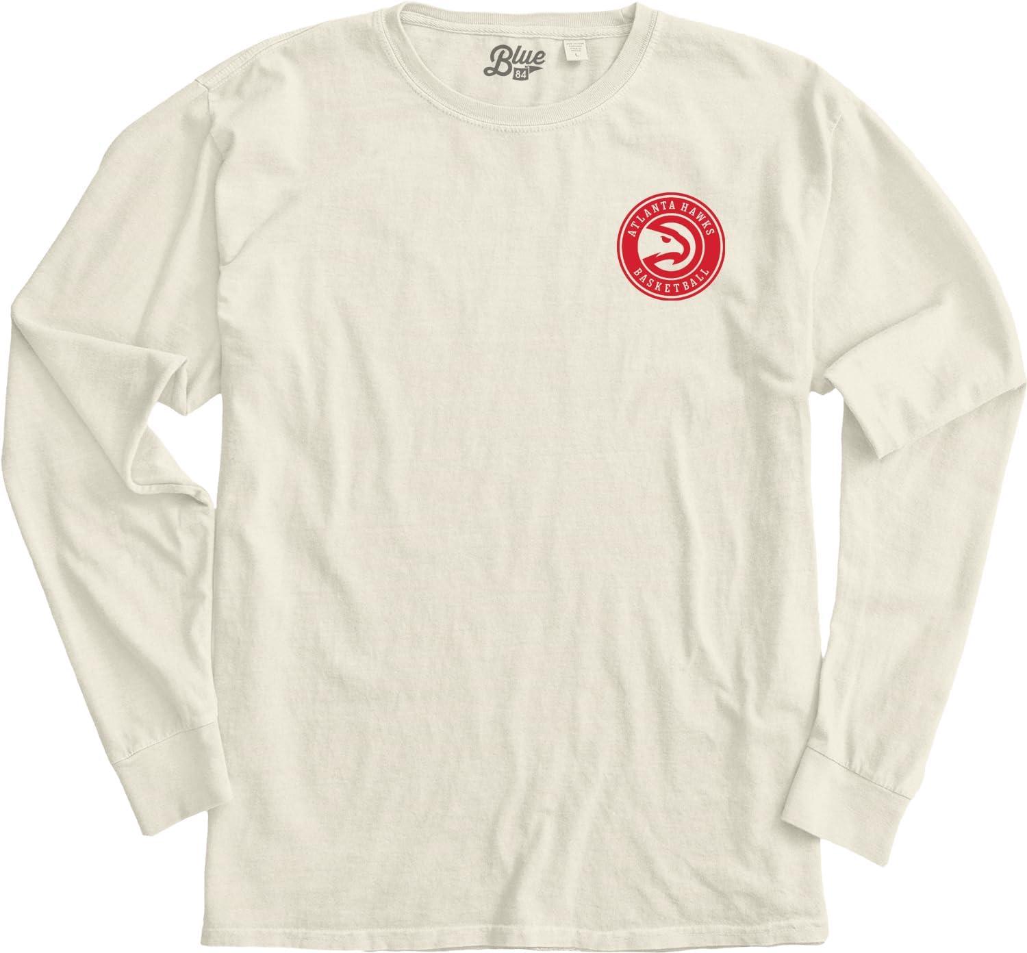 imageBlue 84 NBA UnisexAdult NBA Officially Licensed Long Sleeve TShirt Ringspun FrontBack IvoryIvory