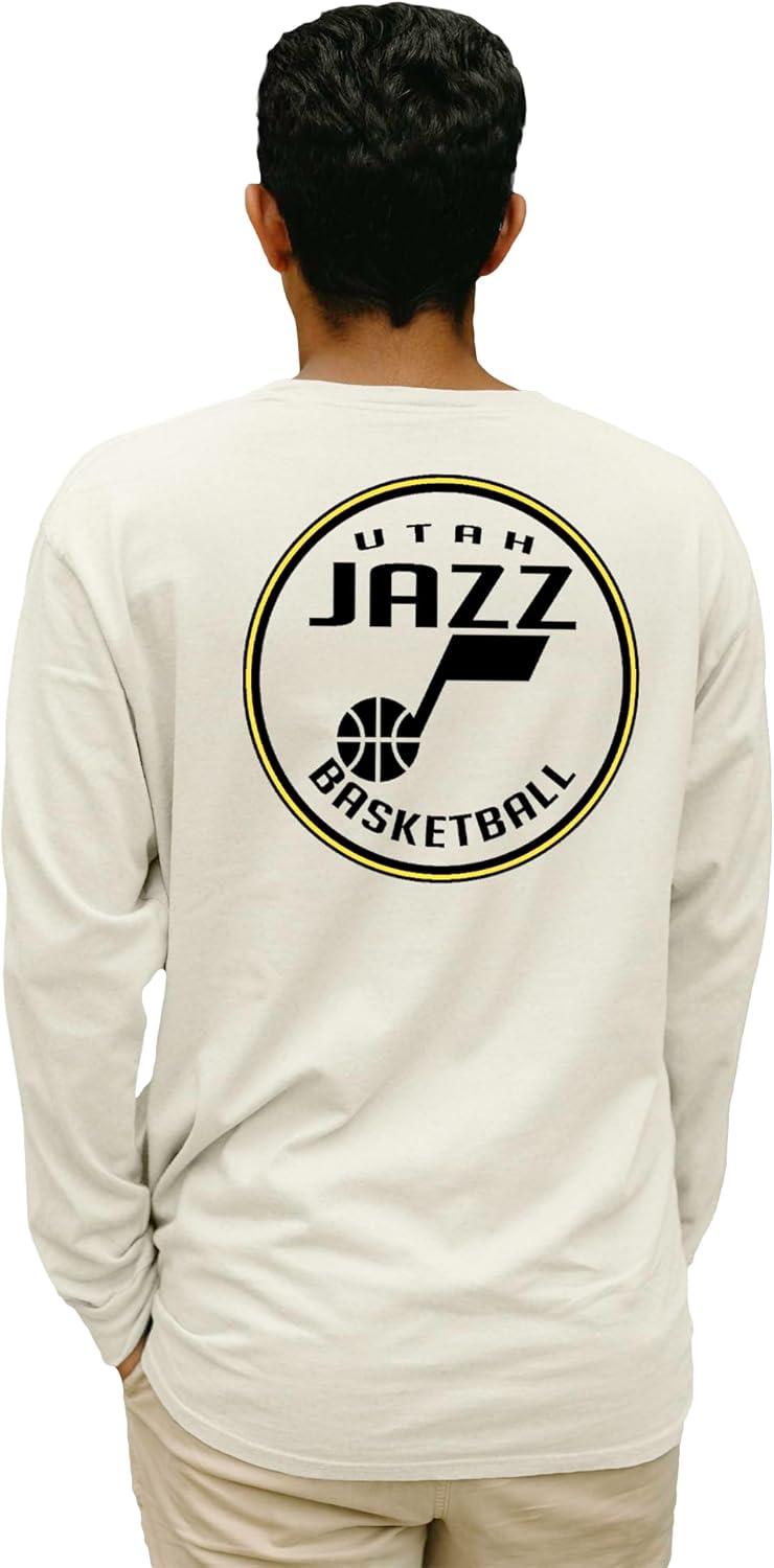 imageBlue 84 NBA UnisexAdult NBA Officially Licensed Long Sleeve TShirt Ringspun FrontBack IvoryIvory