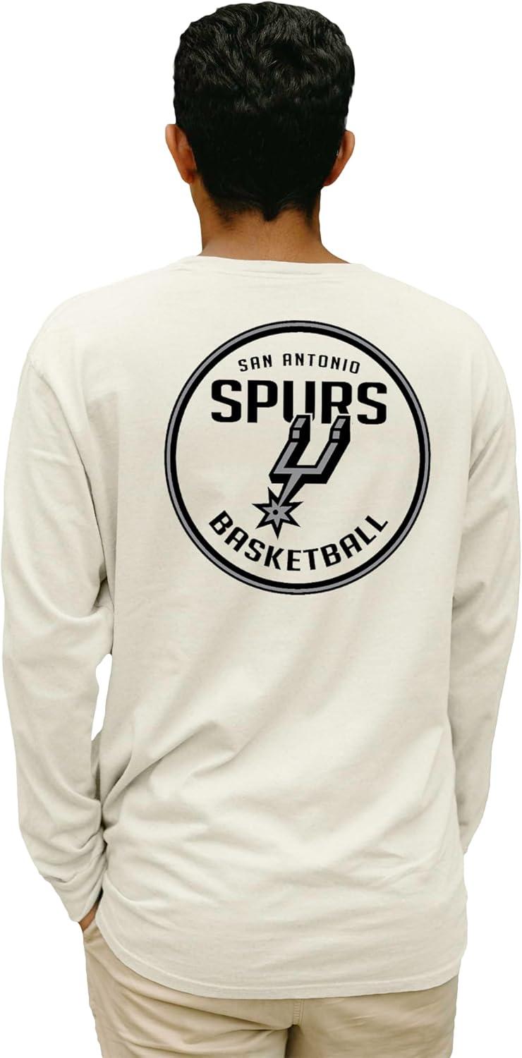 imageBlue 84 NBA UnisexAdult NBA Officially Licensed Long Sleeve TShirt Ringspun FrontBack IvoryIvory