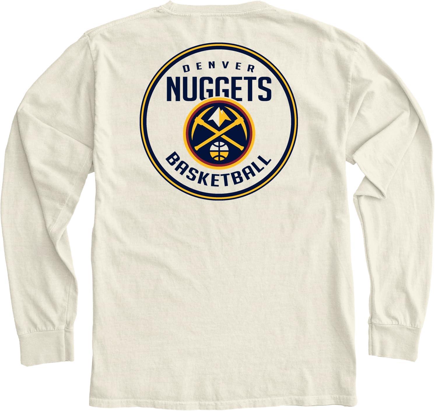 imageBlue 84 NBA UnisexAdult NBA Officially Licensed Long Sleeve TShirt Ringspun FrontBack IvoryIvory