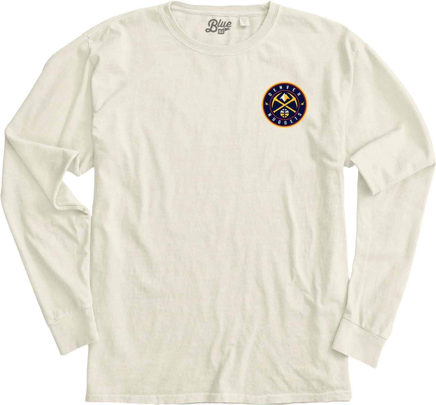 imageBlue 84 NBA UnisexAdult NBA Officially Licensed Long Sleeve TShirt Ringspun FrontBack IvoryIvory