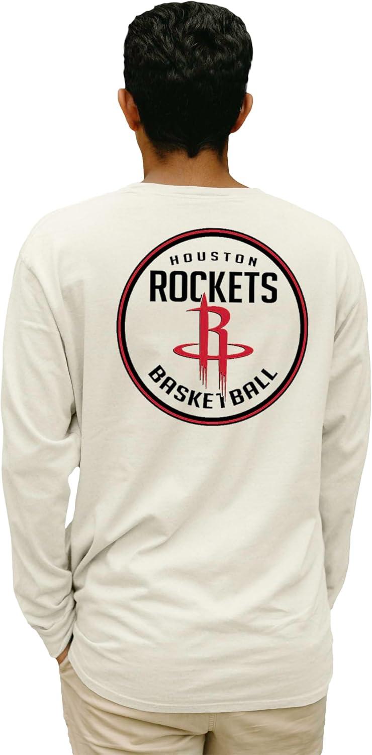 imageBlue 84 NBA UnisexAdult NBA Officially Licensed Long Sleeve TShirt Ringspun FrontBack IvoryIvory