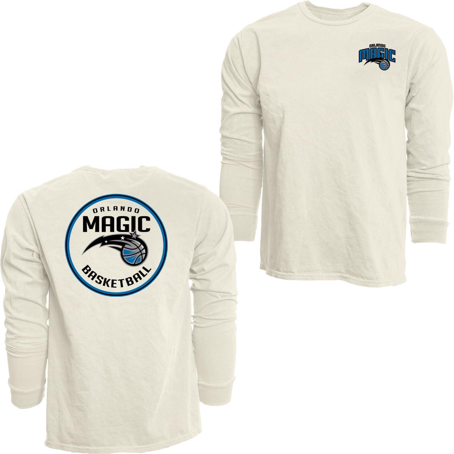 imageBlue 84 NBA UnisexAdult NBA Officially Licensed Long Sleeve TShirt Ringspun FrontBack IvoryIvory