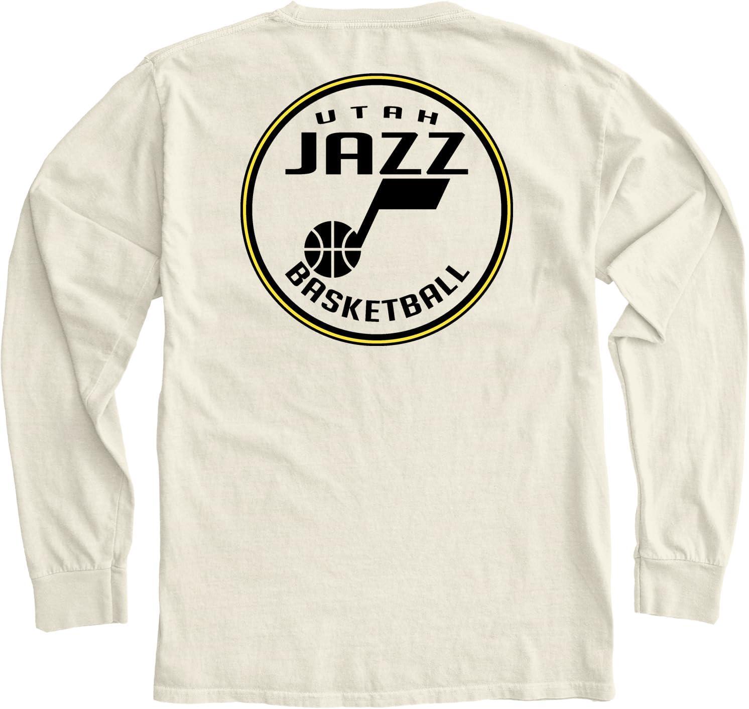 imageBlue 84 NBA UnisexAdult NBA Officially Licensed Long Sleeve TShirt Ringspun FrontBack IvoryIvory