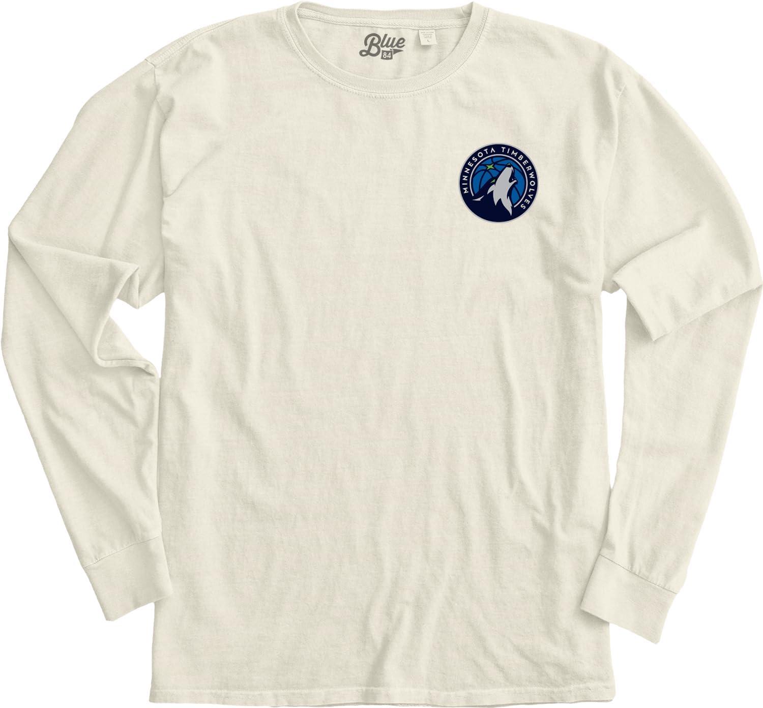 imageBlue 84 NBA UnisexAdult NBA Officially Licensed Long Sleeve TShirt Ringspun FrontBack IvoryIvory