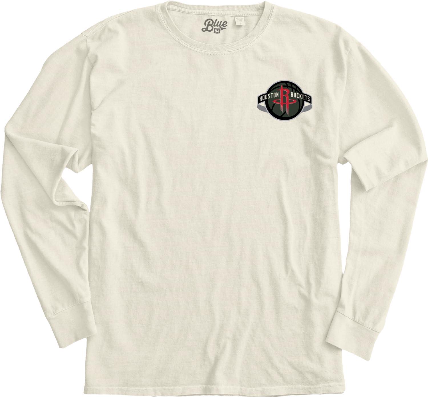 imageBlue 84 NBA UnisexAdult NBA Officially Licensed Long Sleeve TShirt Ringspun FrontBack IvoryIvory