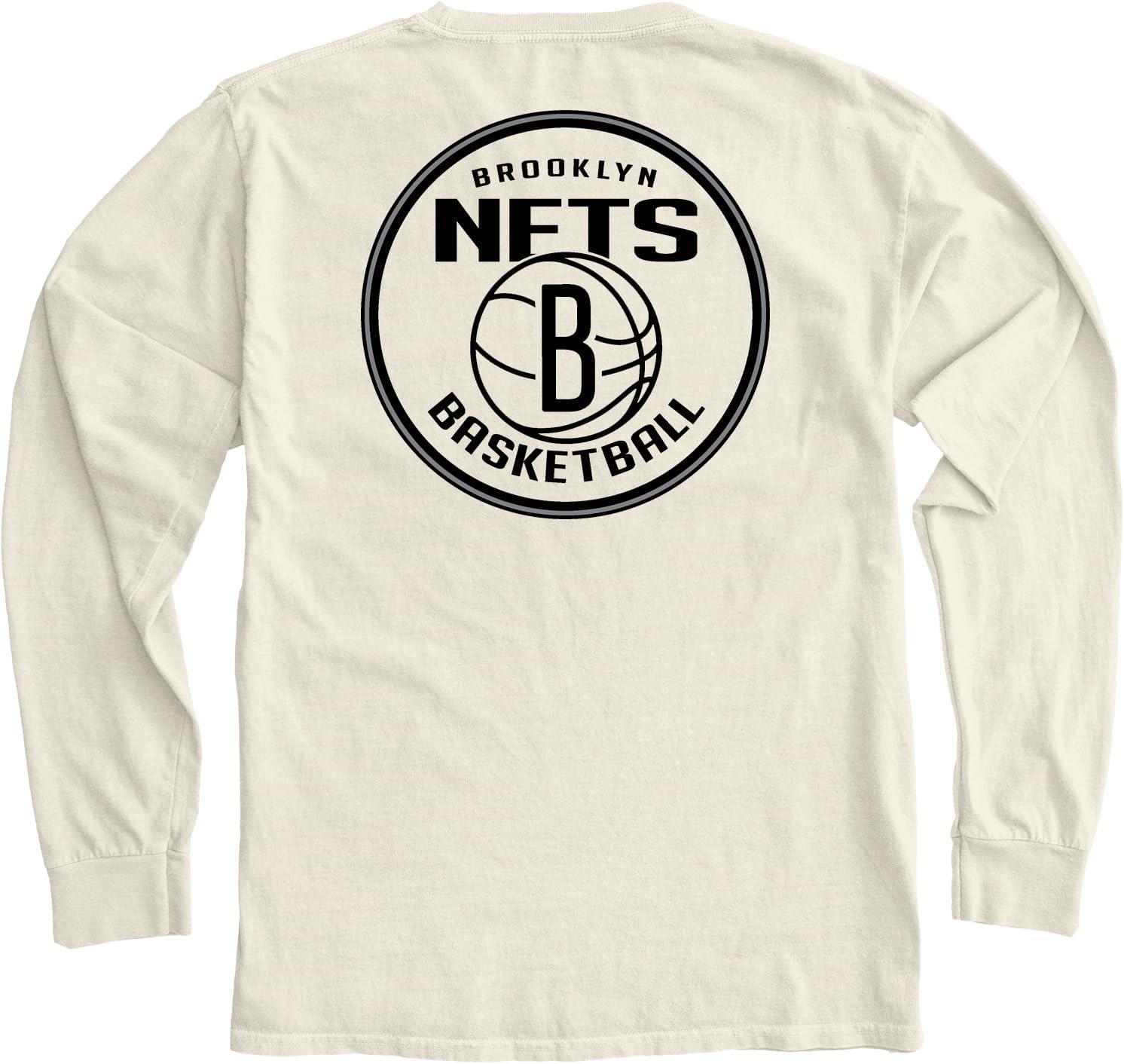 imageBlue 84 NBA UnisexAdult NBA Officially Licensed Long Sleeve TShirt Ringspun FrontBack IvoryIvory