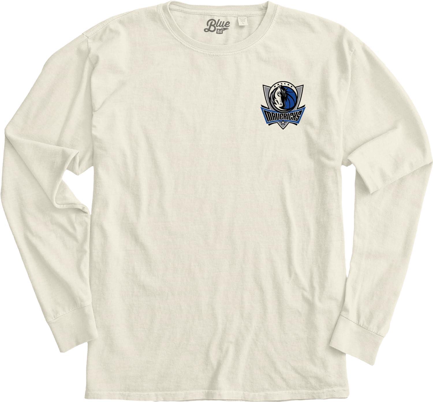 imageBlue 84 NBA UnisexAdult NBA Officially Licensed Long Sleeve TShirt Ringspun FrontBack IvoryIvory