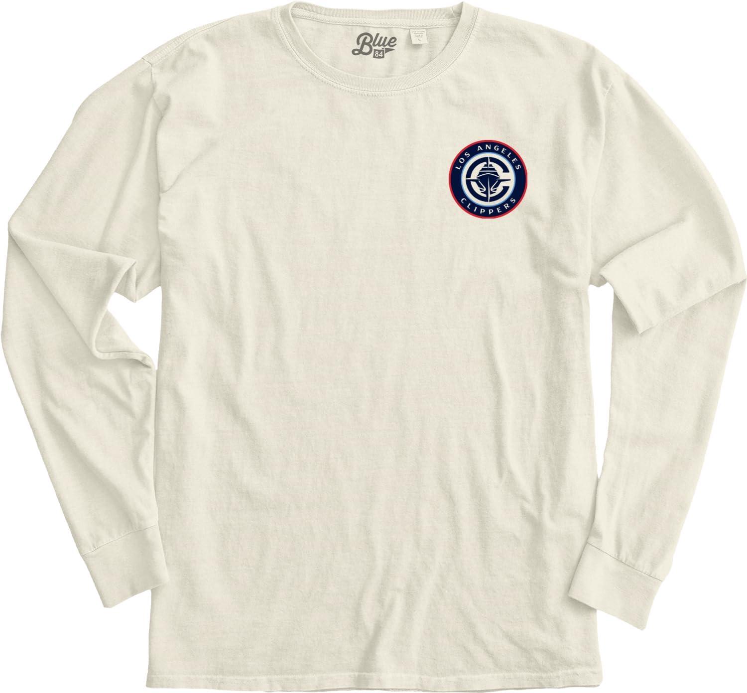 imageBlue 84 NBA UnisexAdult NBA Officially Licensed Long Sleeve TShirt Ringspun FrontBack IvoryIvory