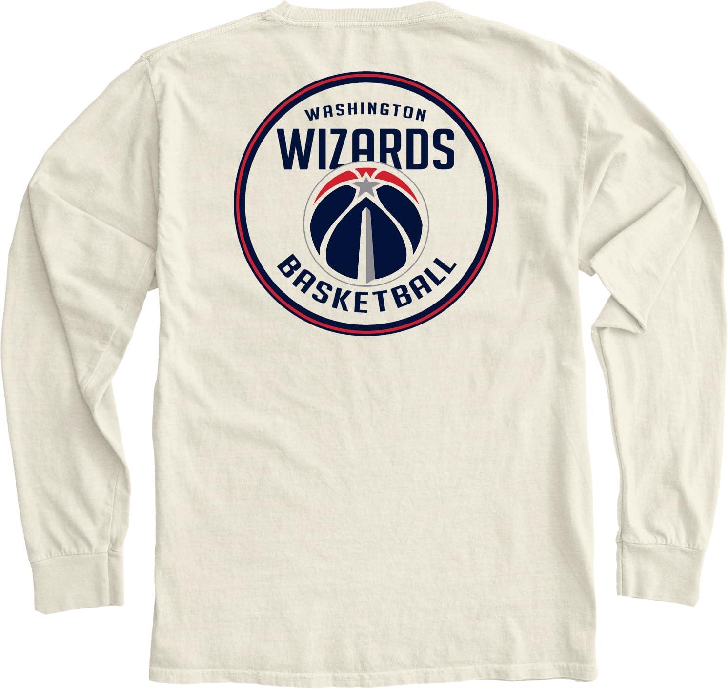 imageBlue 84 NBA UnisexAdult NBA Officially Licensed Long Sleeve TShirt Ringspun FrontBack IvoryIvory