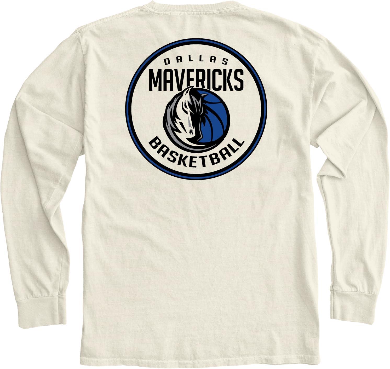 imageBlue 84 NBA UnisexAdult NBA Officially Licensed Long Sleeve TShirt Ringspun FrontBack IvoryIvory