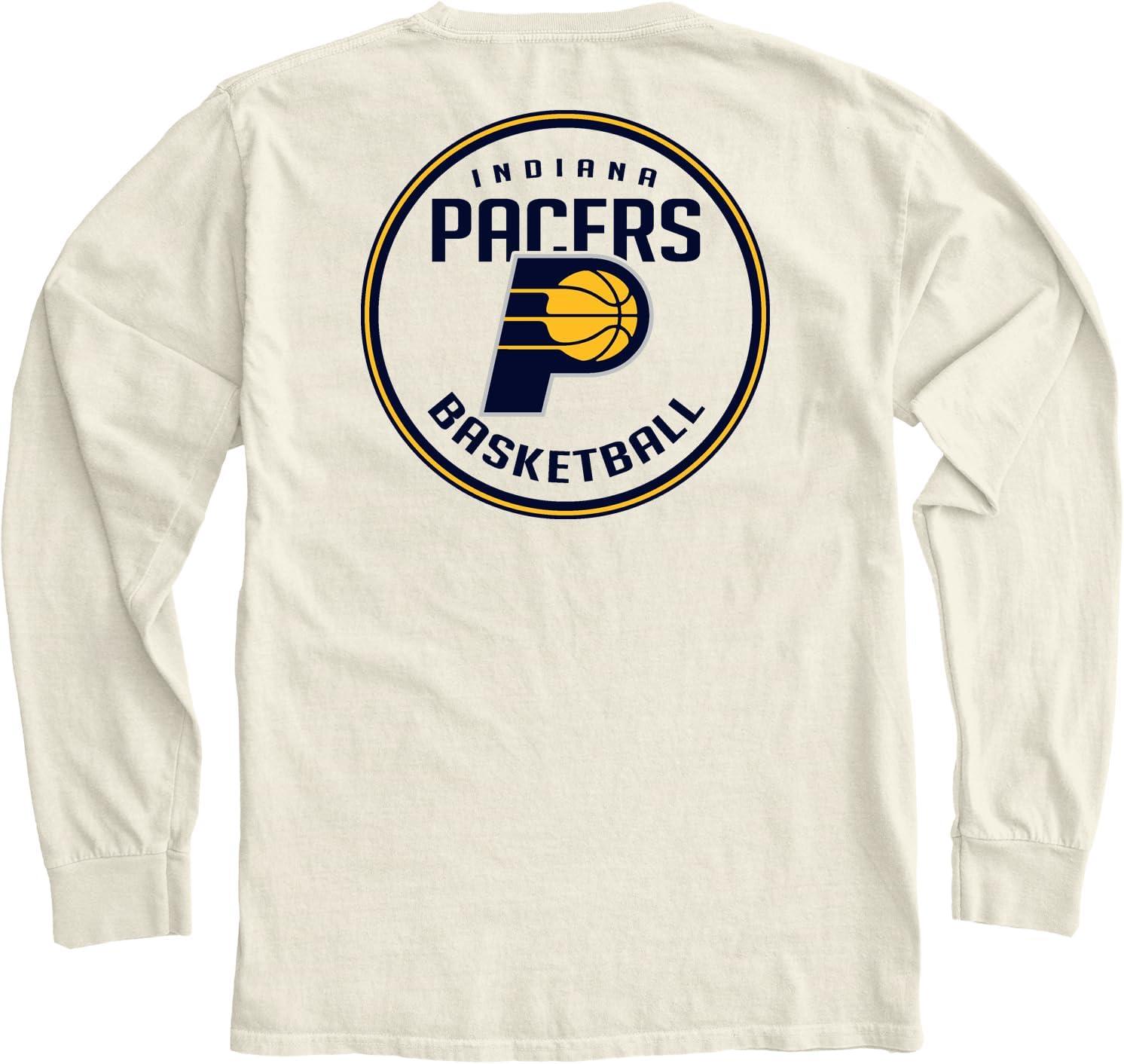 imageBlue 84 NBA UnisexAdult NBA Officially Licensed Long Sleeve TShirt Ringspun FrontBack IvoryIvory