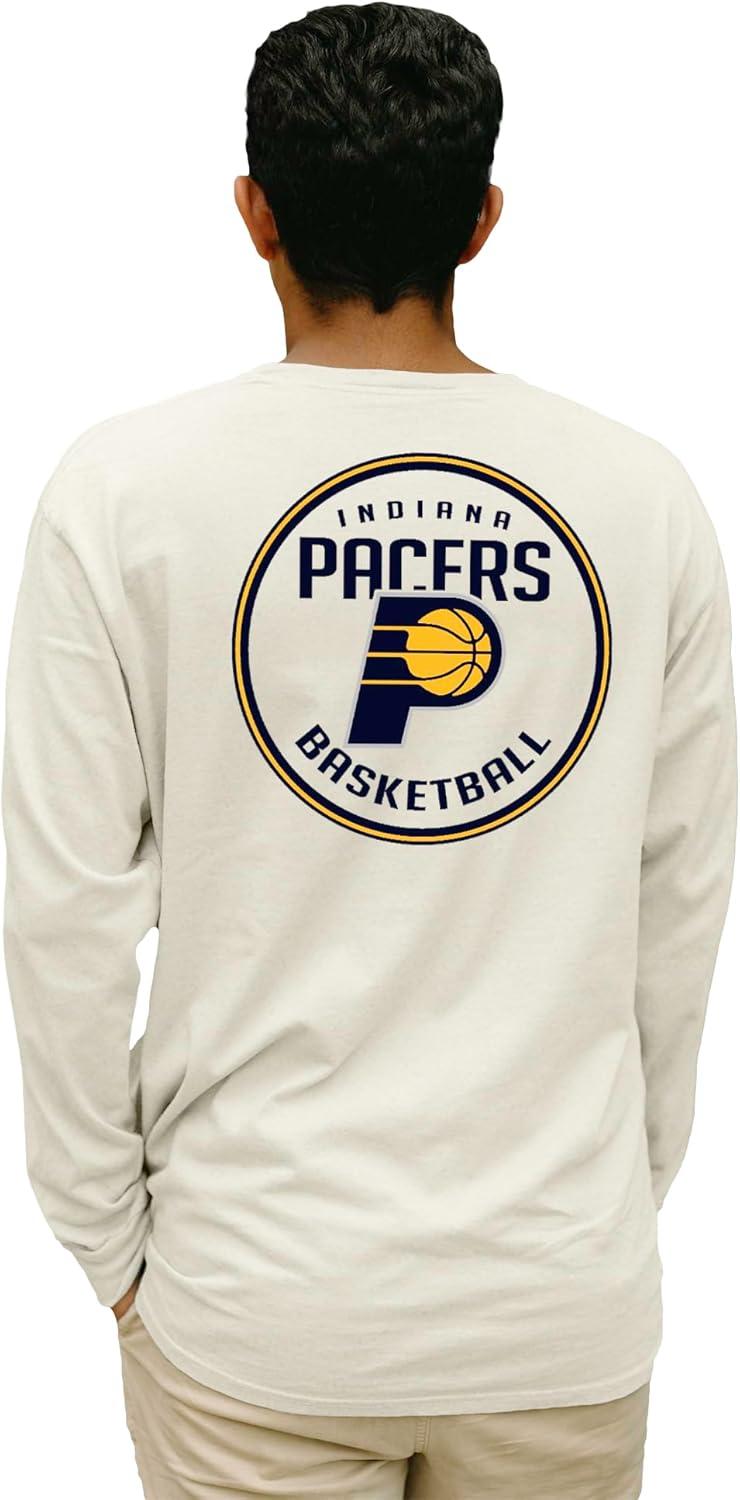 imageBlue 84 NBA UnisexAdult NBA Officially Licensed Long Sleeve TShirt Ringspun FrontBack IvoryIvory