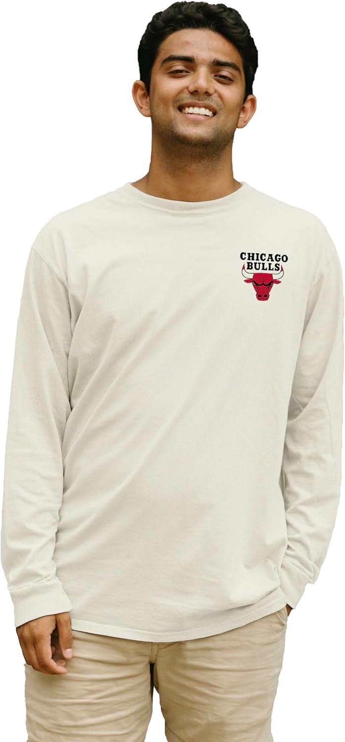 imageBlue 84 NBA UnisexAdult NBA Officially Licensed Long Sleeve TShirt Ringspun FrontBack IvoryIvory