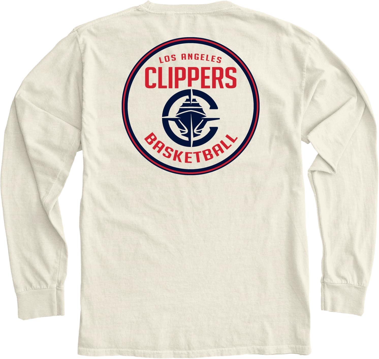 imageBlue 84 NBA UnisexAdult NBA Officially Licensed Long Sleeve TShirt Ringspun FrontBack IvoryIvory