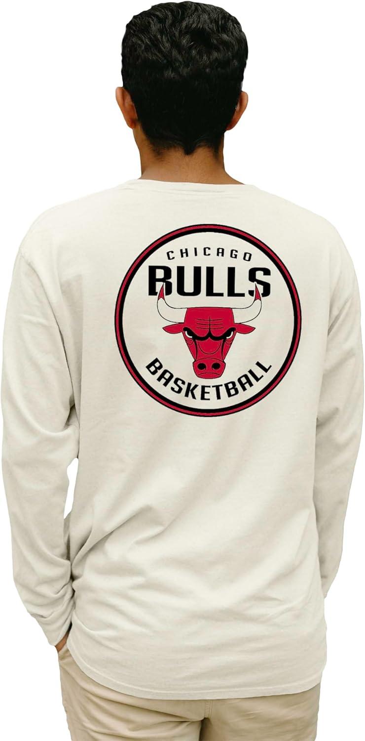 imageBlue 84 NBA UnisexAdult NBA Officially Licensed Long Sleeve TShirt Ringspun FrontBack IvoryIvory