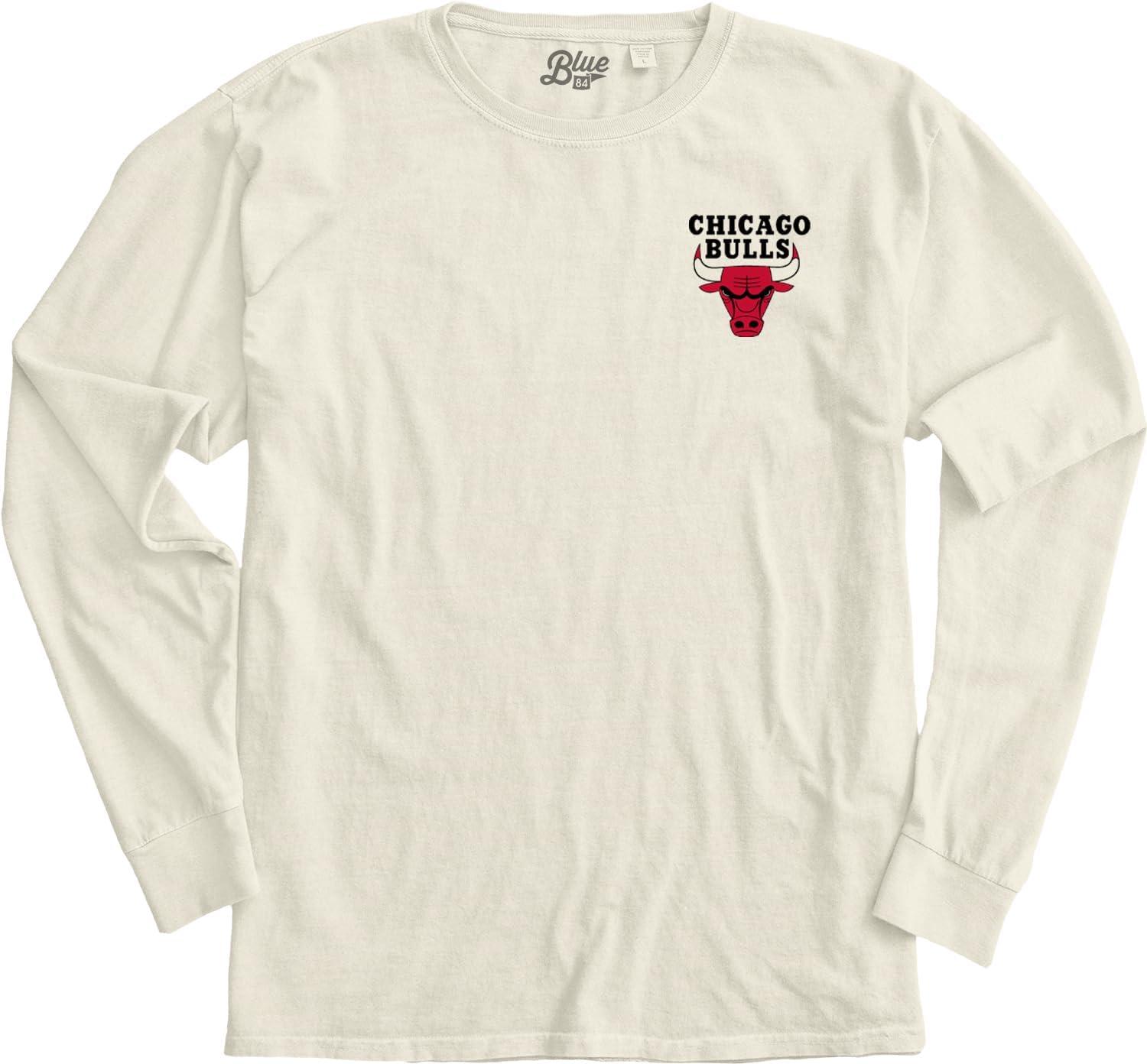 imageBlue 84 NBA UnisexAdult NBA Officially Licensed Long Sleeve TShirt Ringspun FrontBack IvoryIvory