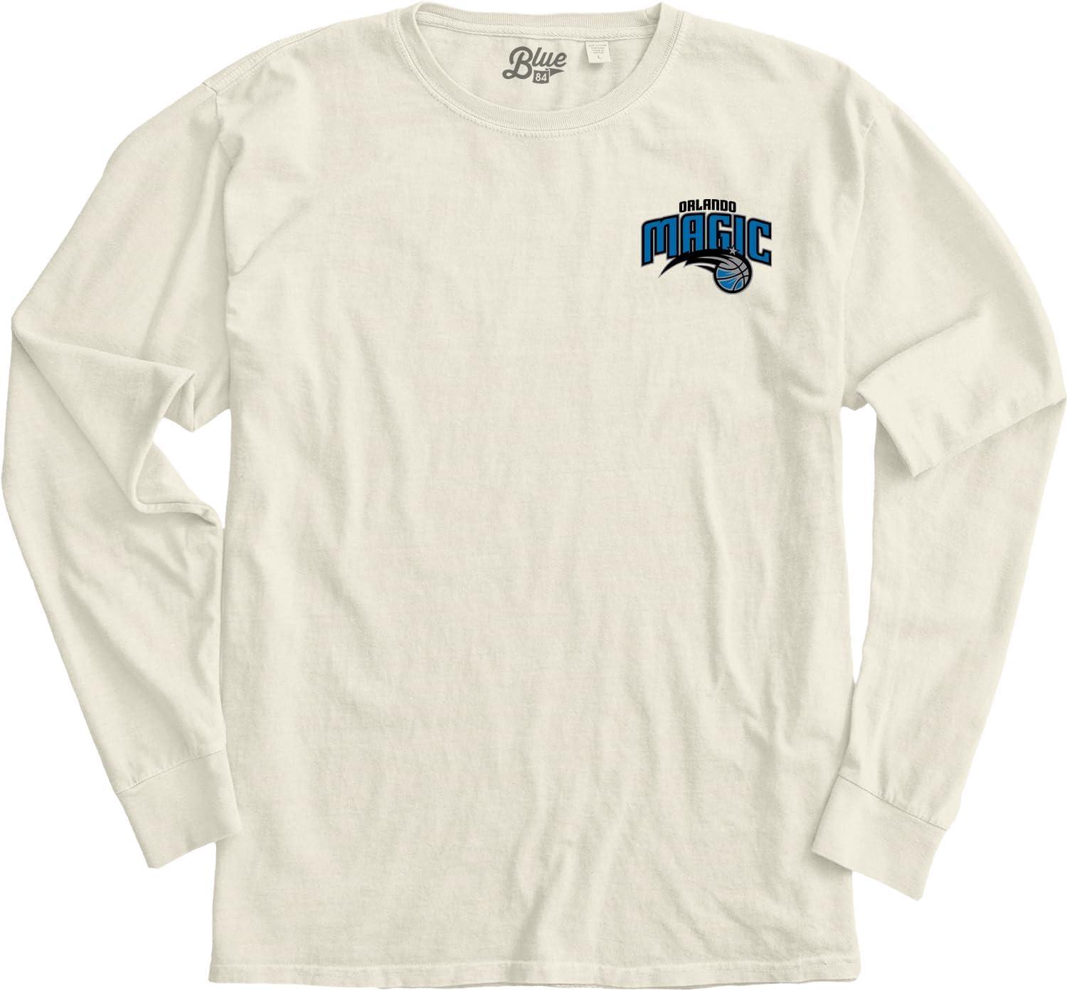 imageBlue 84 NBA UnisexAdult NBA Officially Licensed Long Sleeve TShirt Ringspun FrontBack IvoryIvory