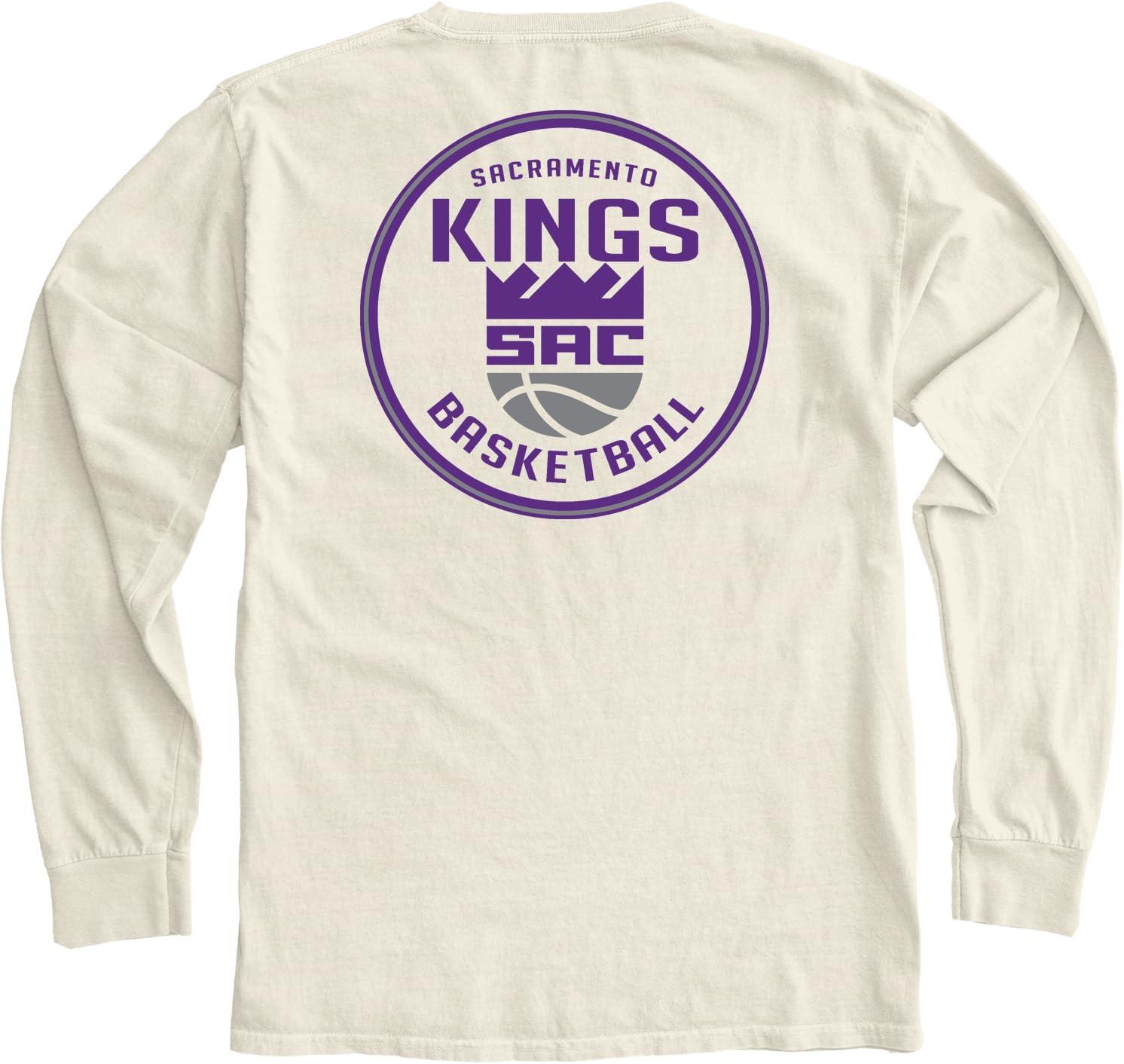 imageBlue 84 NBA UnisexAdult NBA Officially Licensed Long Sleeve TShirt Ringspun FrontBack IvoryIvory