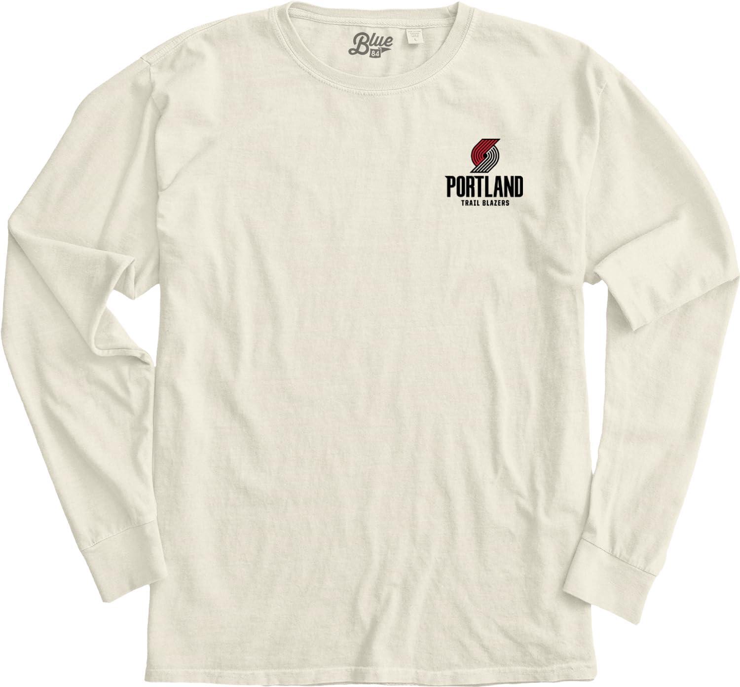 imageBlue 84 NBA UnisexAdult NBA Officially Licensed Long Sleeve TShirt Ringspun FrontBack IvoryIvory