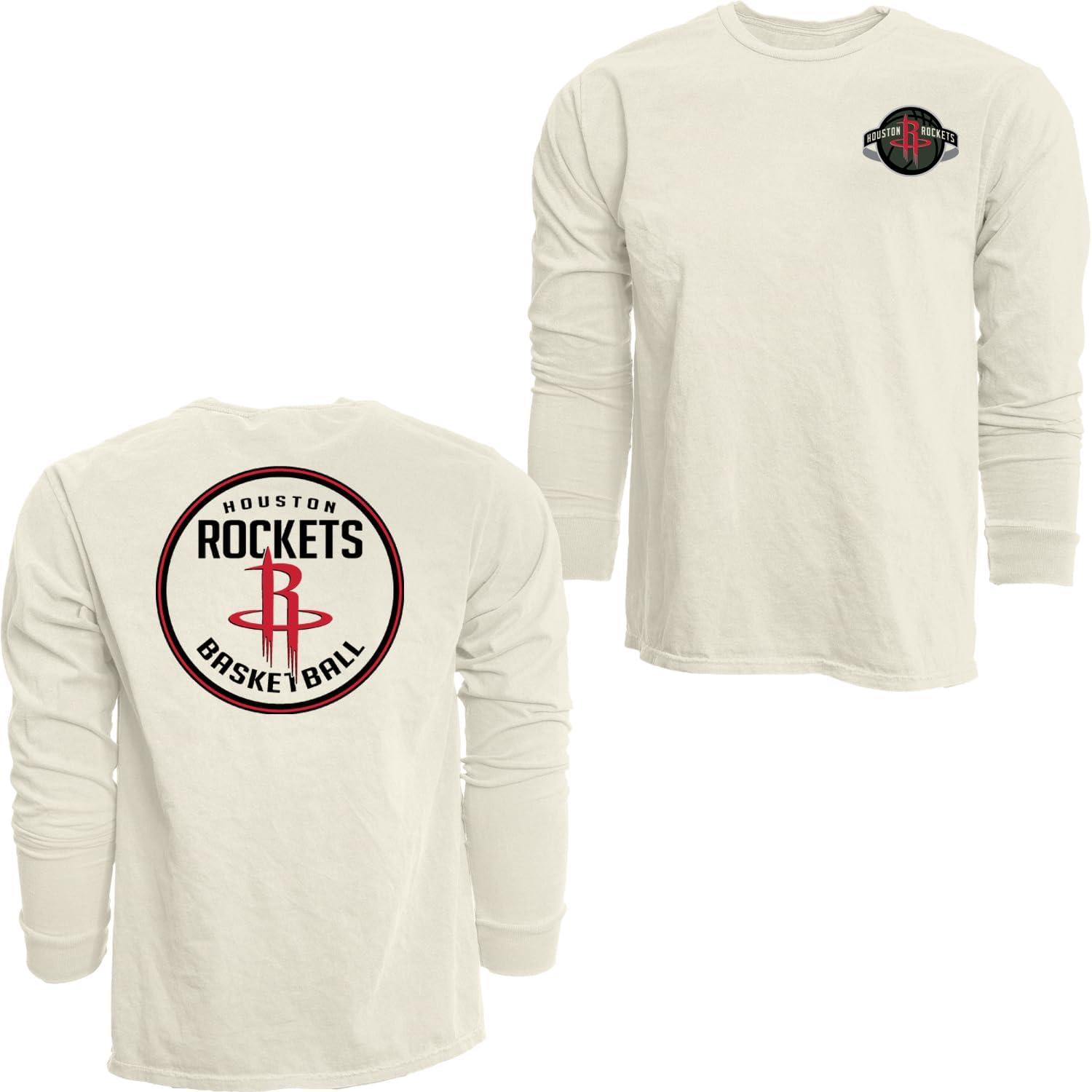 imageBlue 84 NBA UnisexAdult NBA Officially Licensed Long Sleeve TShirt Ringspun FrontBack IvoryIvory