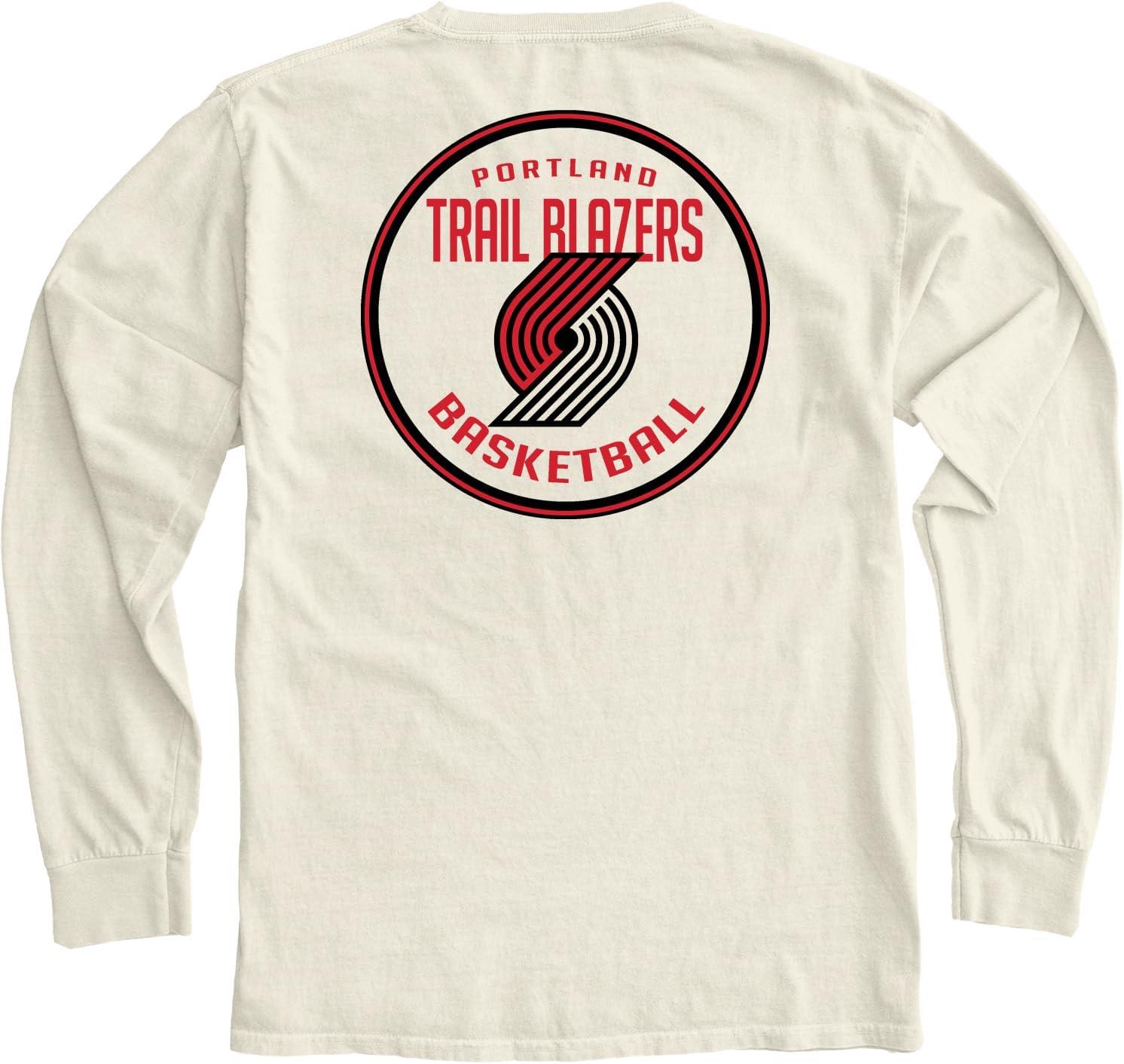 imageBlue 84 NBA UnisexAdult NBA Officially Licensed Long Sleeve TShirt Ringspun FrontBack IvoryIvory