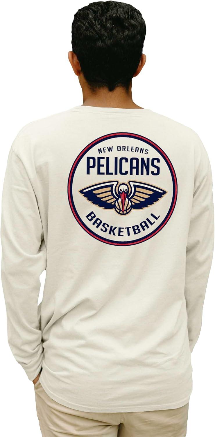imageBlue 84 NBA UnisexAdult NBA Officially Licensed Long Sleeve TShirt Ringspun FrontBack IvoryIvory