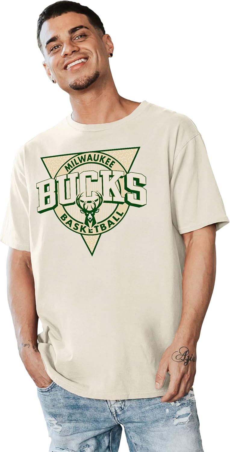 imageBlue 84 NBA UnisexAdult NBA Officially Licensed TShirt Ringspun Triblock IvoryIvory