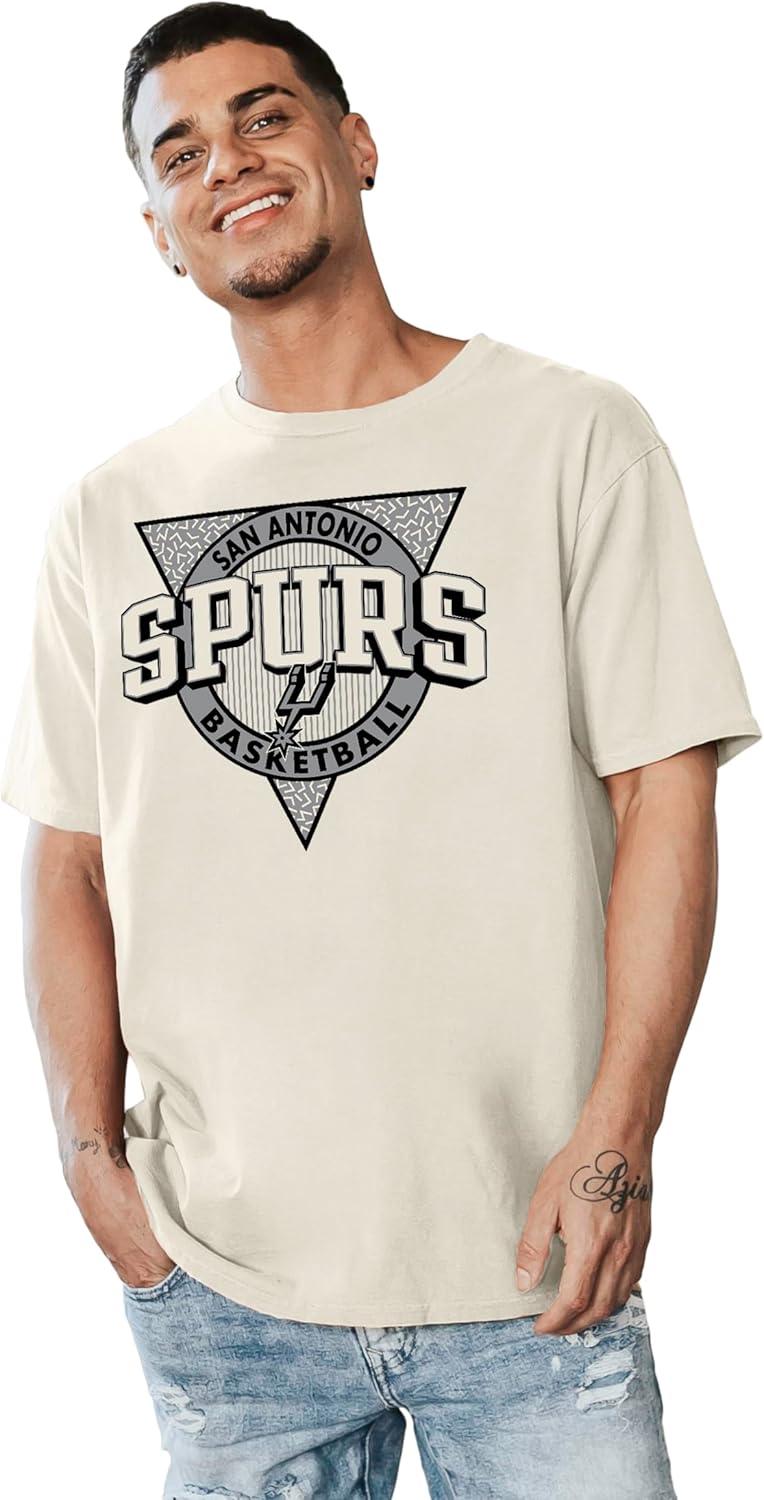 imageBlue 84 NBA UnisexAdult NBA Officially Licensed TShirt Ringspun Triblock IvoryIvory