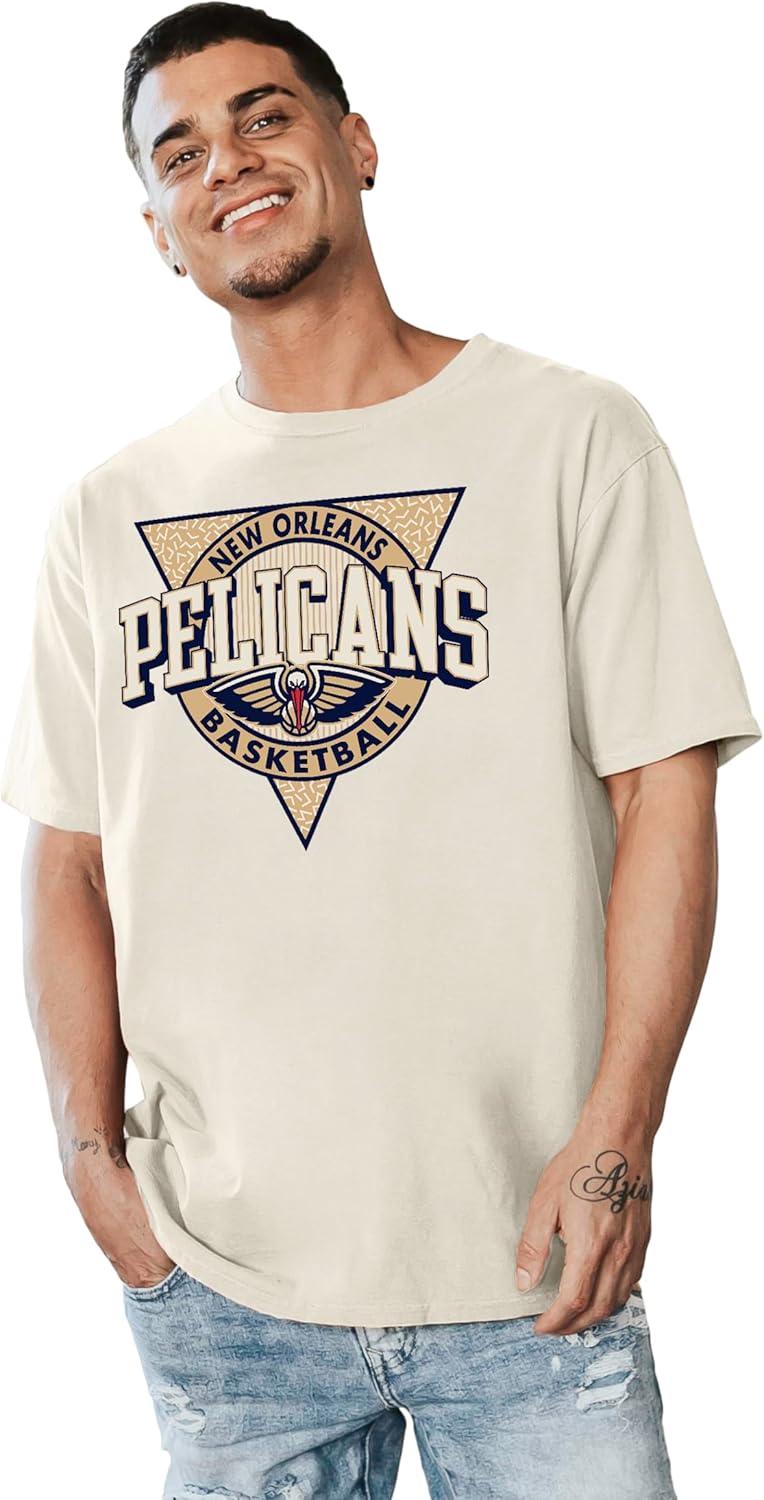 imageBlue 84 NBA UnisexAdult NBA Officially Licensed TShirt Ringspun Triblock IvoryIvory