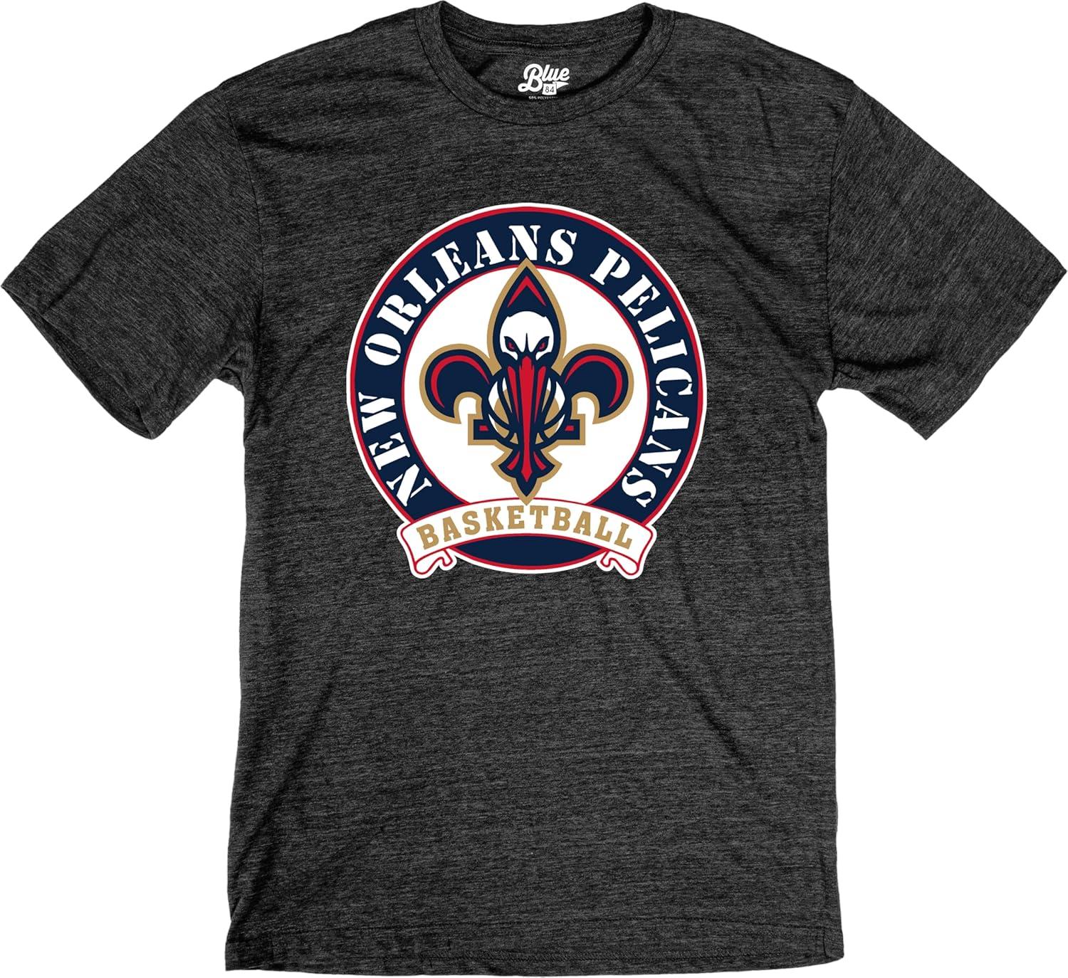 imageBlue 84 NBA UnisexAdult NBA Officially Licensed TriBlend TShirt BlackBlack