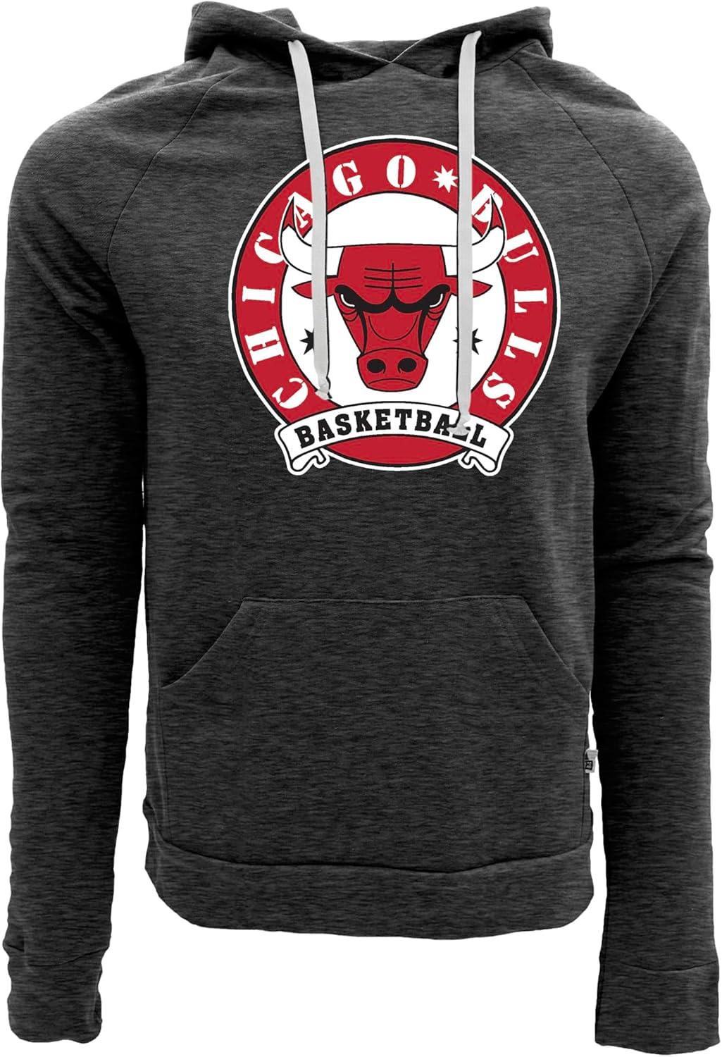 imageBlue 84 NBA unisexadult Nba Officially Licensed Triblend Hooded Sweatshirt BlackBlack