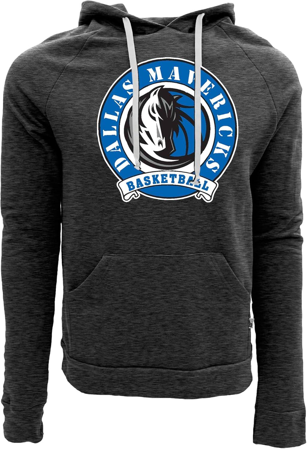 imageBlue 84 NBA unisexadult Nba Officially Licensed Triblend Hooded Sweatshirt BlackBlack