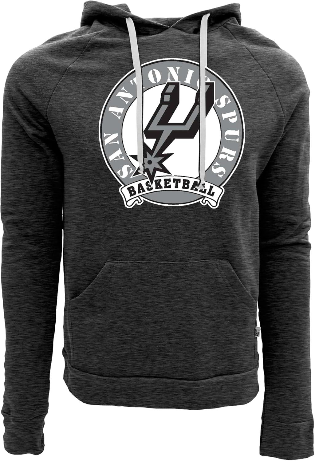 imageBlue 84 NBA unisexadult Nba Officially Licensed Triblend Hooded Sweatshirt BlackBlack
