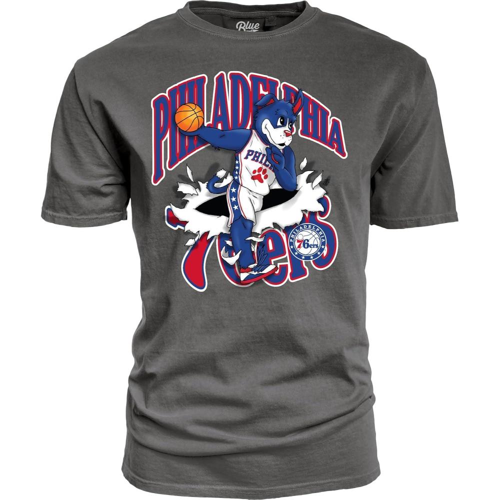 imageBlue 84 NBA UnisexAdult NBA Officially Licensed TShirt Ringspun Slam Mascot BlackBlack