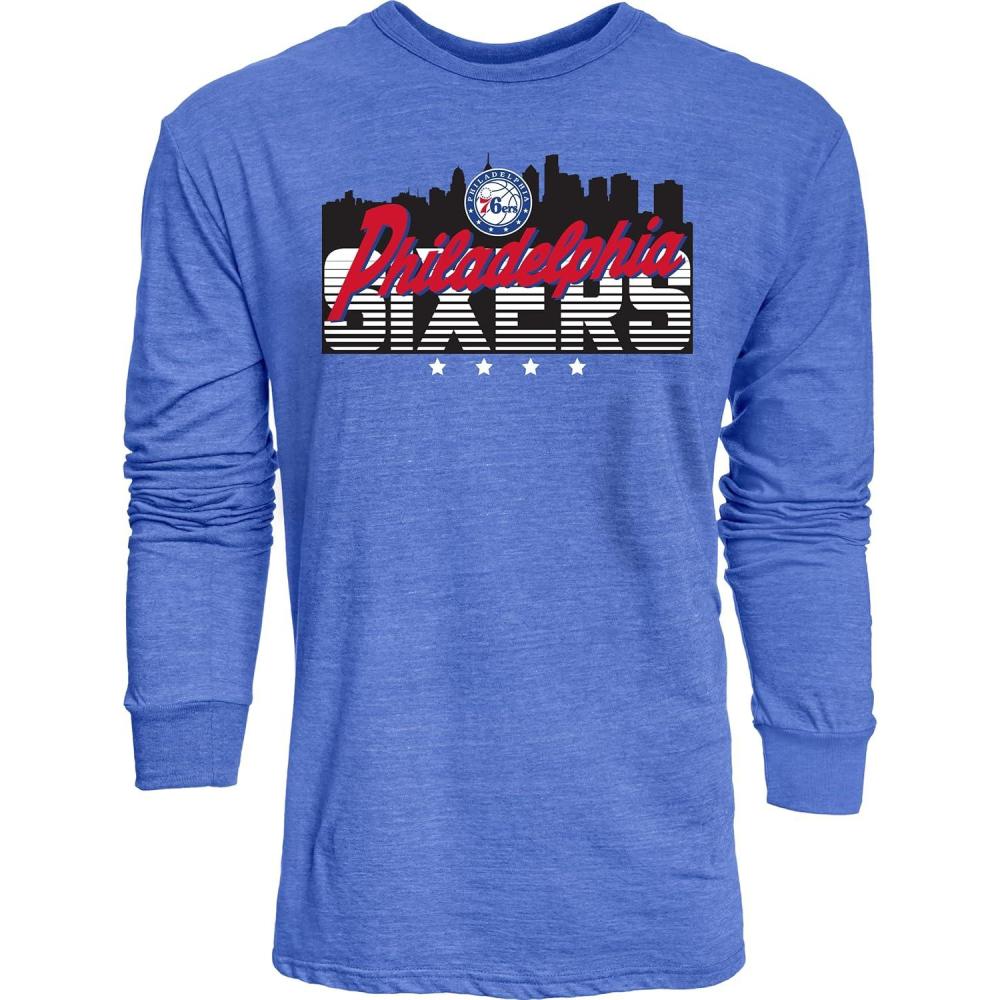 imageBlue 84 NBA UnisexAdult NBA Officially Licensed TriBlend Long Sleeve TShirt FlylineTeam Color