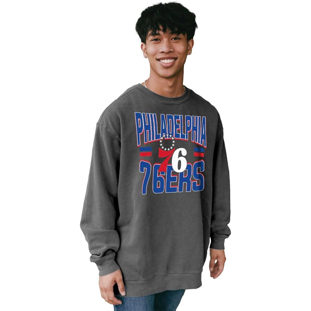 imageBlue 84 NBA unisexadult Nba Officially Licensed Crewneck Sweatshirt Ringspun Bold BlackBlack