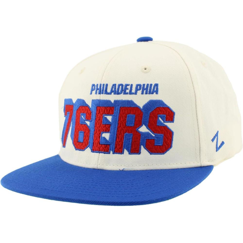 imageZHATS NBA UnisexAdult NBA Officially Licensed Adjustable Snapback Hat Flat Bill Z11 Retro Super TeamIvory