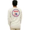Blue 84 NBA Unisex-Adult NBA Officially Licensed Long Sleeve T-Shirt Ringspun Front/Back Ivory(Ivory)