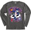 Blue 84 NBA Unisex-Adult NBA Officially Licensed Long Sleeve T-Shirt Ringspun Slam Mascot Black(Black)