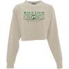 Blue 84 NBA womens Nba Officially Licensed Women’s Cropped Crewneck Sweatshirt Oatmeal(Oatmeal)