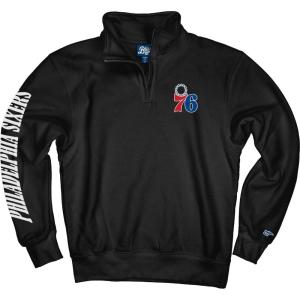 Blue 84 NBA Officially Licensed Quarter Zip Sweatshirt Sleeve Black(Black)