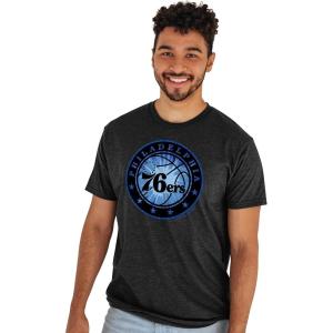 Blue 84 NBA Unisex-Adult NBA Officially Licensed Life is Good T-Shirt Circle Heather Black(Heather Black)