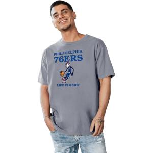 Blue 84 NBA Unisex-Adult NBA Officially Licensed Life is Good T-Shirt Ringspun Basketball Jake(Neutral)