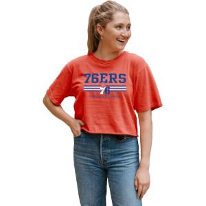 Blue 84 NBA Womens NBA Officially Licensed Women’s Crop Top T-Shirt Ringspun Alternate Color(Alternate Color)